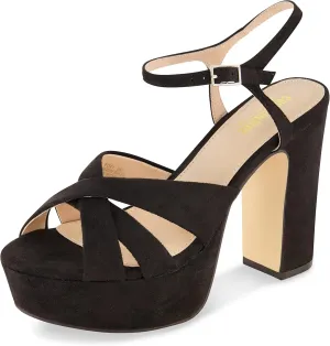 CUSHIONAIRE Women's Foxy platform dress sandal  Memory Foam and Wide Widths Available