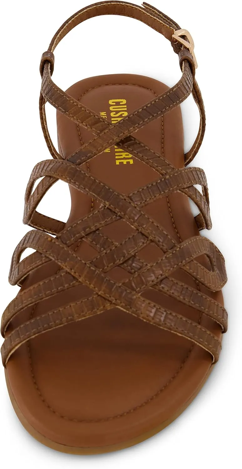 CUSHIONAIRE Women's Joanna flat sandal  Comfort Foam, Wide Widths Available