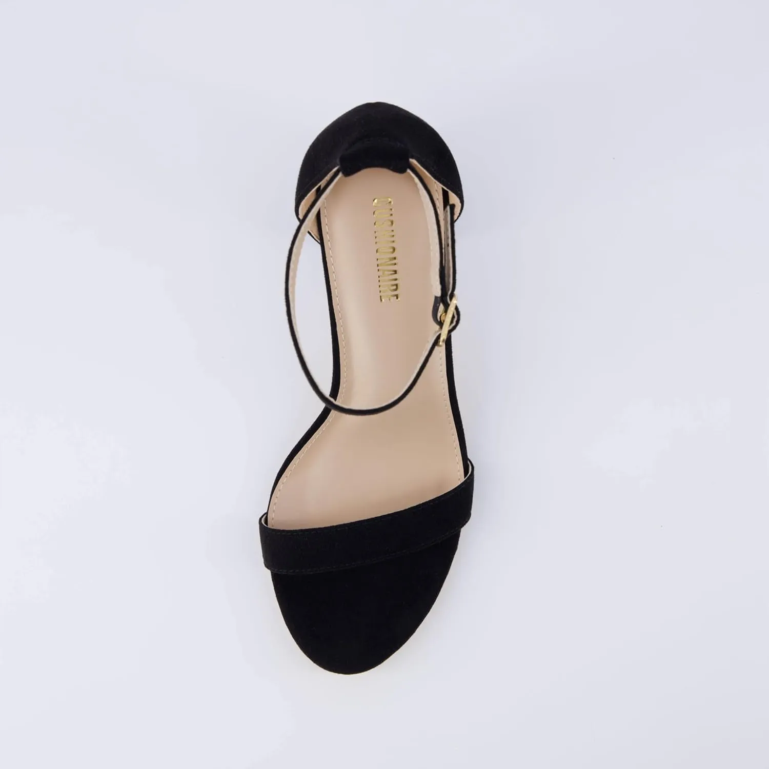 CUSHIONAIRE Women's Kimmie one band mid block heel sandal  Memory Foam, Wide Widths Available