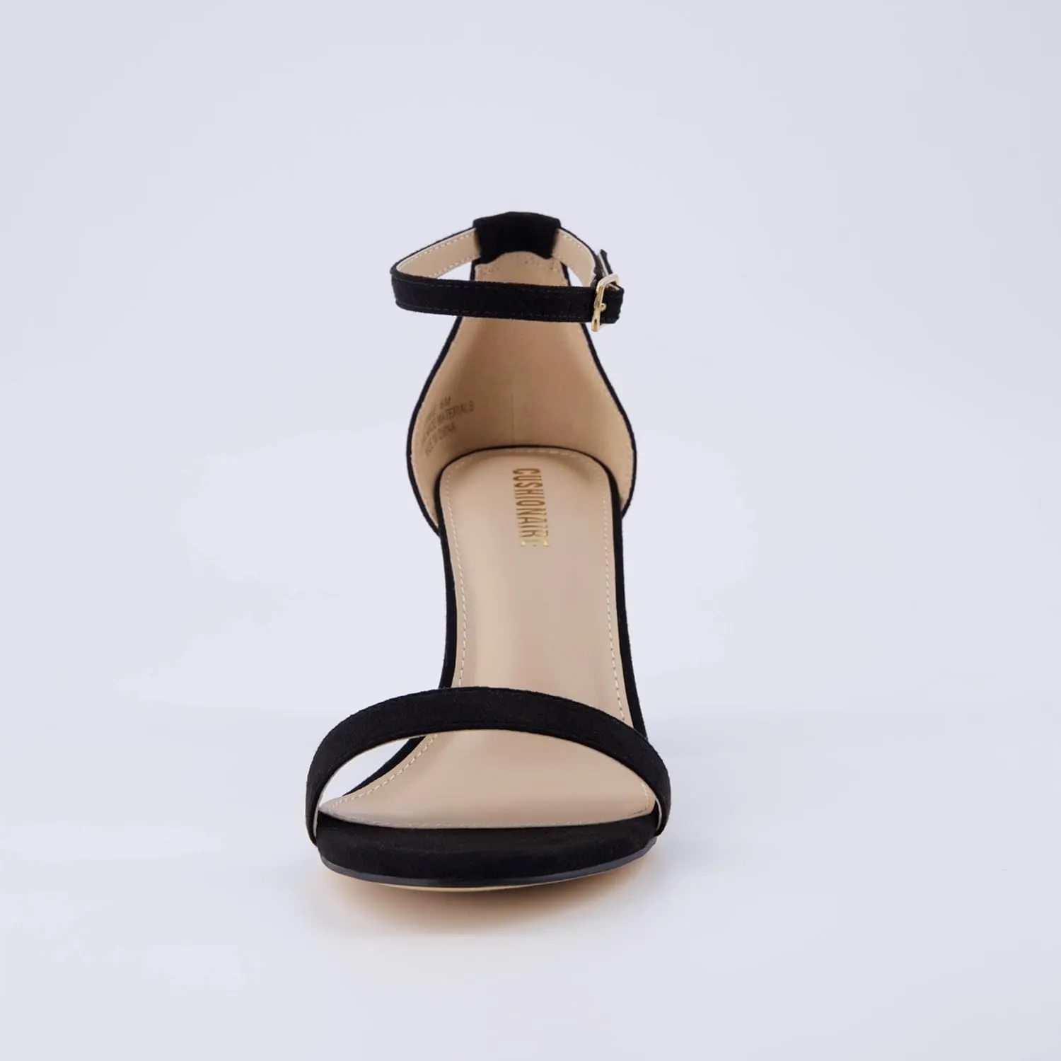 CUSHIONAIRE Women's Kimmie one band mid block heel sandal  Memory Foam, Wide Widths Available