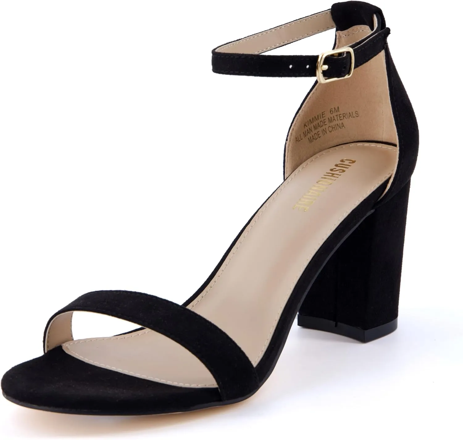 CUSHIONAIRE Women's Kimmie one band mid block heel sandal  Memory Foam, Wide Widths Available