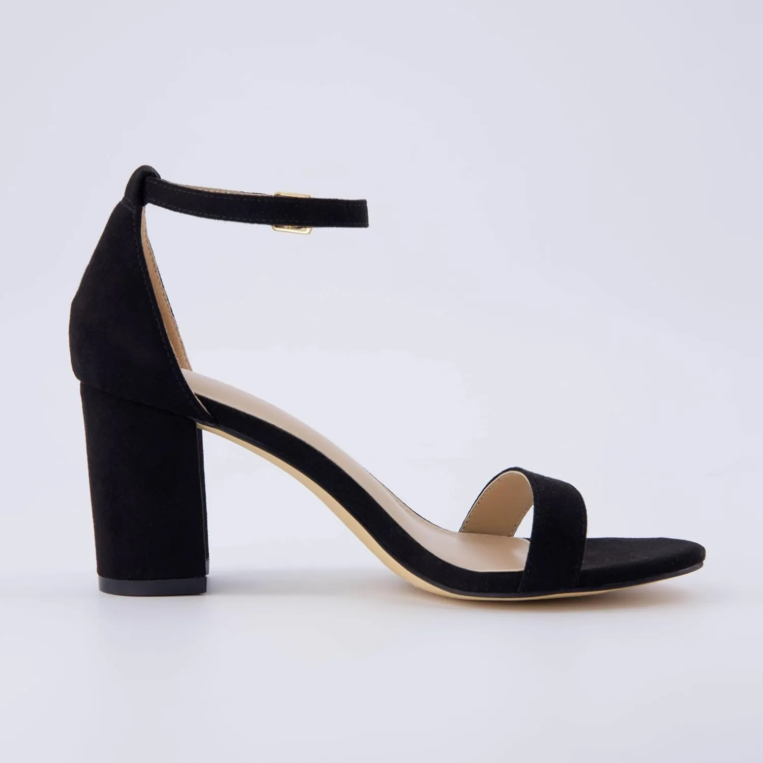CUSHIONAIRE Women's Kimmie one band mid block heel sandal  Memory Foam, Wide Widths Available
