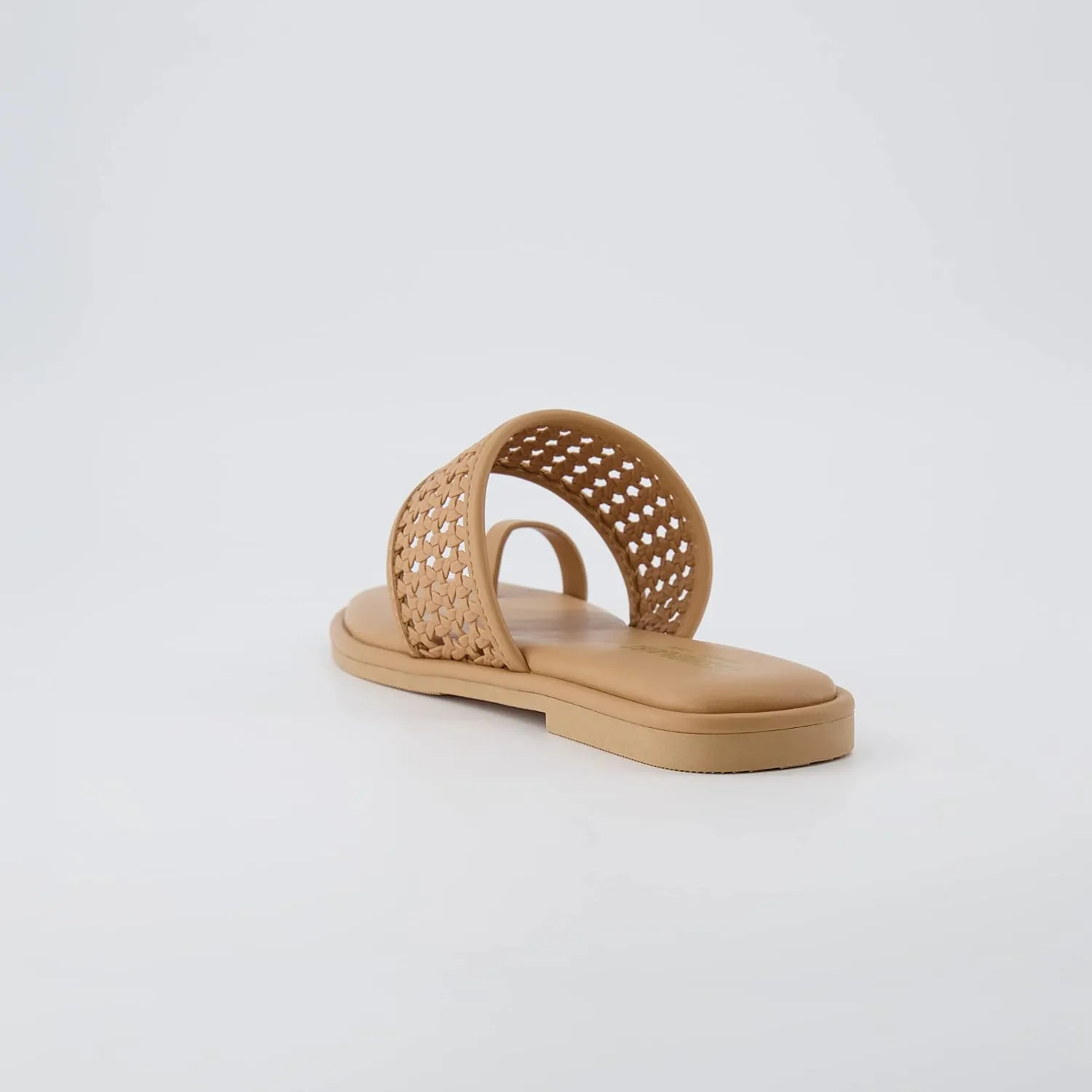 CUSHIONAIRE Women's Kiss toe ring basket weave sandal  Memory Foam, Wide Widths Available