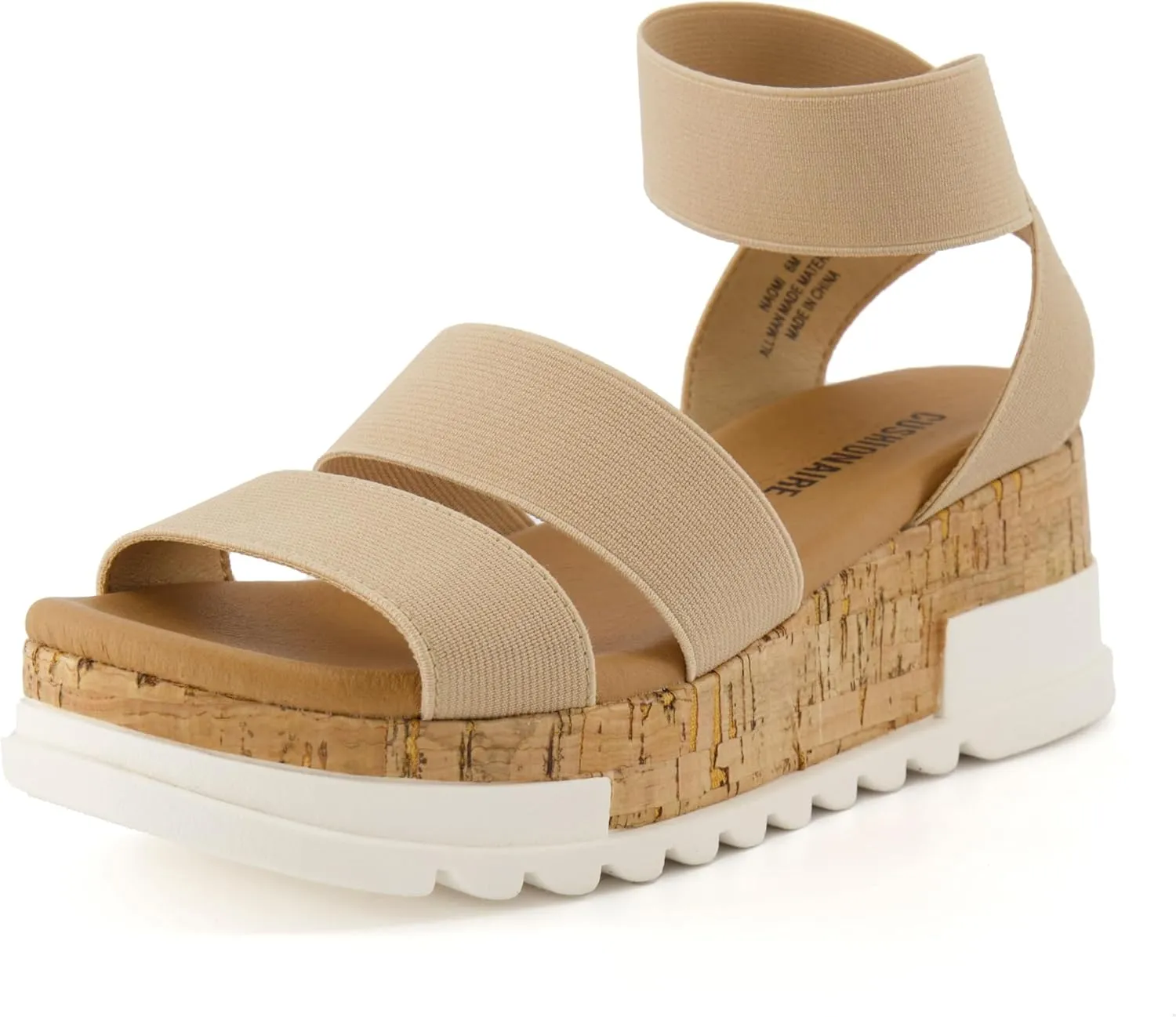 CUSHIONAIRE Women's Naomi Cork Wedge Sandal  Wide Widths Available