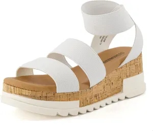 CUSHIONAIRE Women's Naomi Cork Wedge Sandal  Wide Widths Available