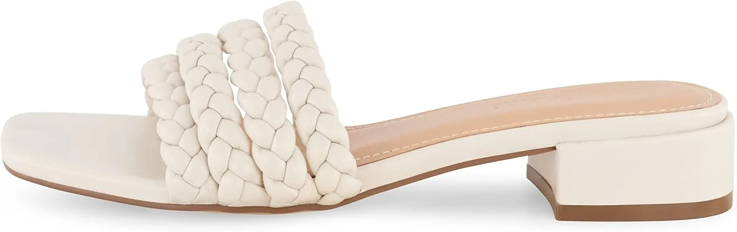 CUSHIONAIRE Women's Neary braided low block heel sandal  Memory Foam and Wide Widths Available