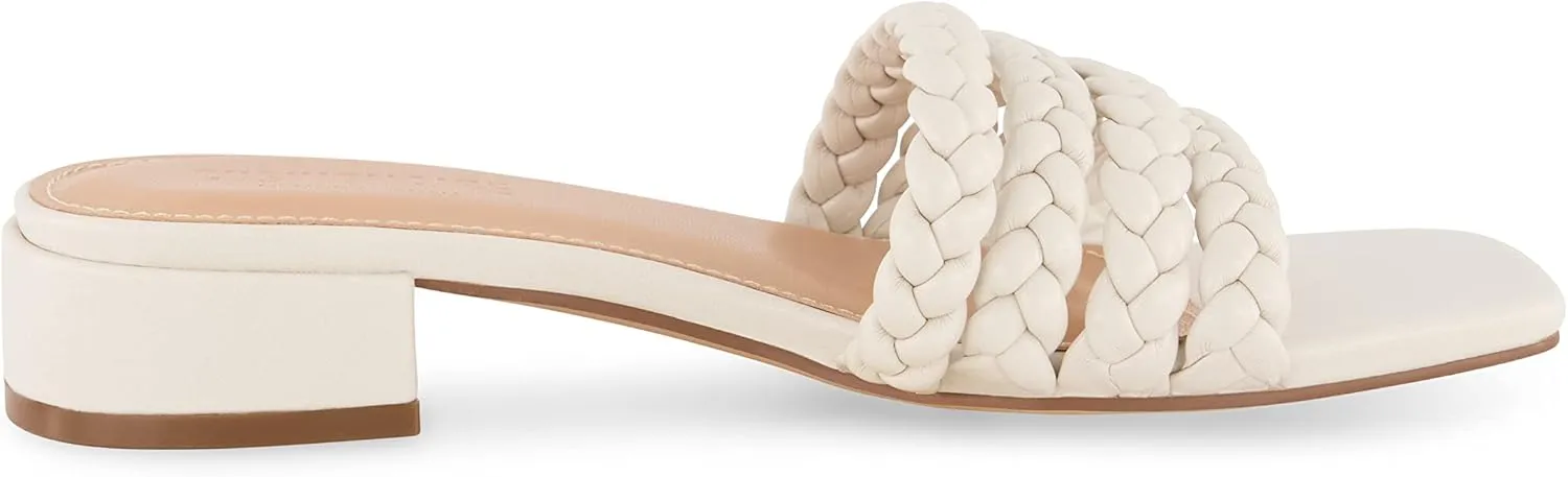 CUSHIONAIRE Women's Neary braided low block heel sandal  Memory Foam and Wide Widths Available