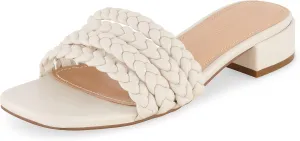 CUSHIONAIRE Women's Neary braided low block heel sandal  Memory Foam and Wide Widths Available