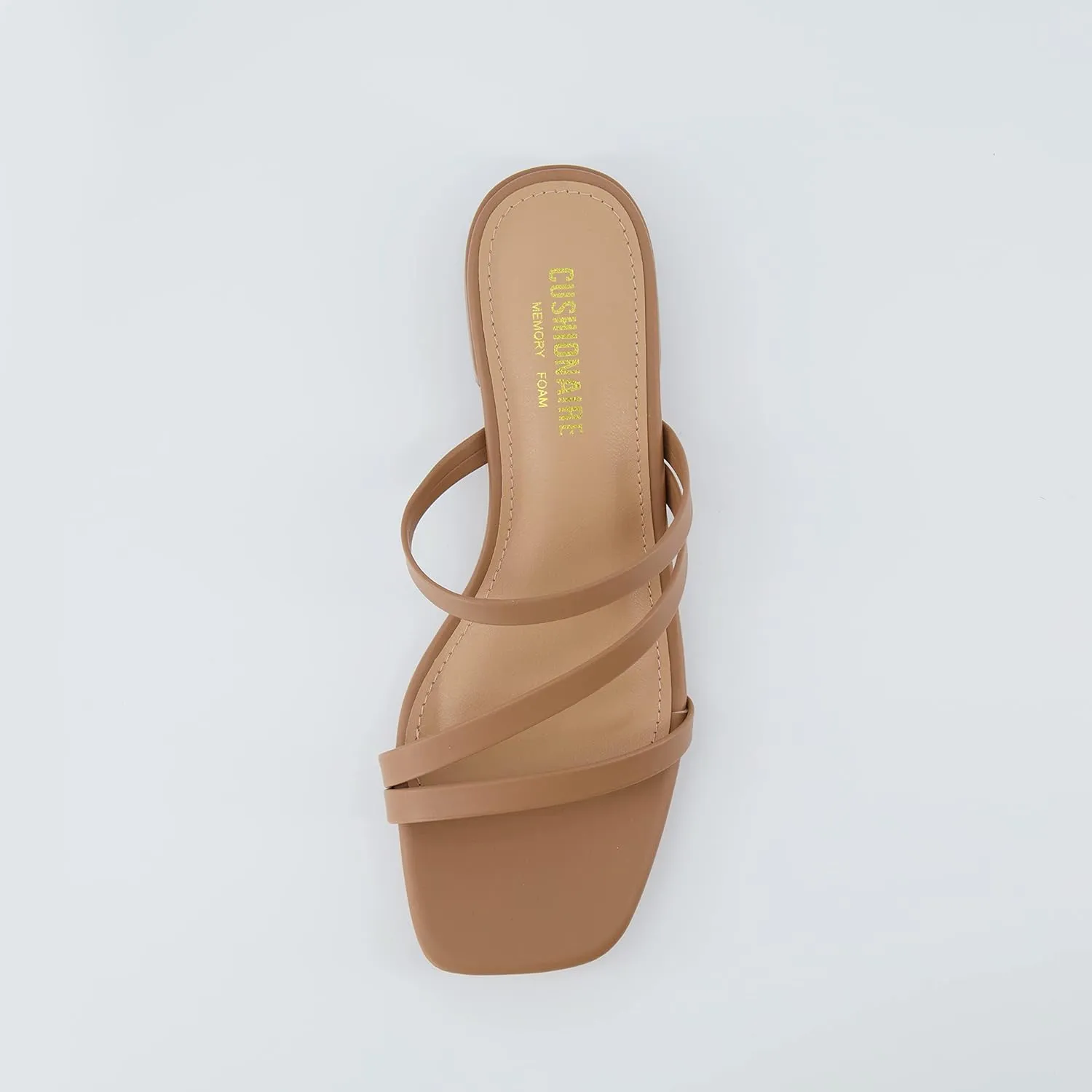 CUSHIONAIRE Women's Newport low block heel sandal  Memory Foam and Wide Widths Available