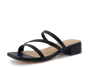 CUSHIONAIRE Women's Newport low block heel sandal  Memory Foam and Wide Widths Available