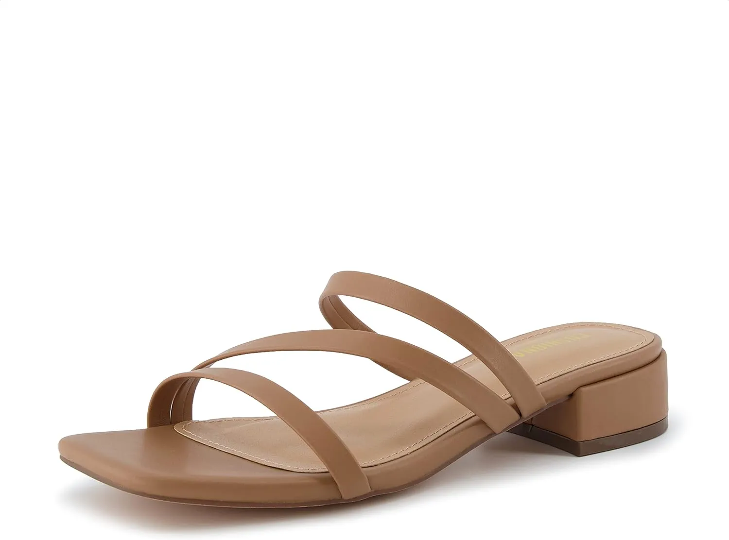 CUSHIONAIRE Women's Newport low block heel sandal  Memory Foam and Wide Widths Available