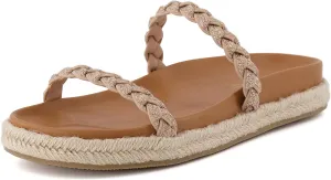 CUSHIONAIRE Women's Nutmeg Espadrille footbed sandal with  Comfort, Wide Widths Available