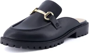 CUSHIONAIRE Women's Ragu Buckle Slip On Mule  Memory Foam, Wide Widths Available