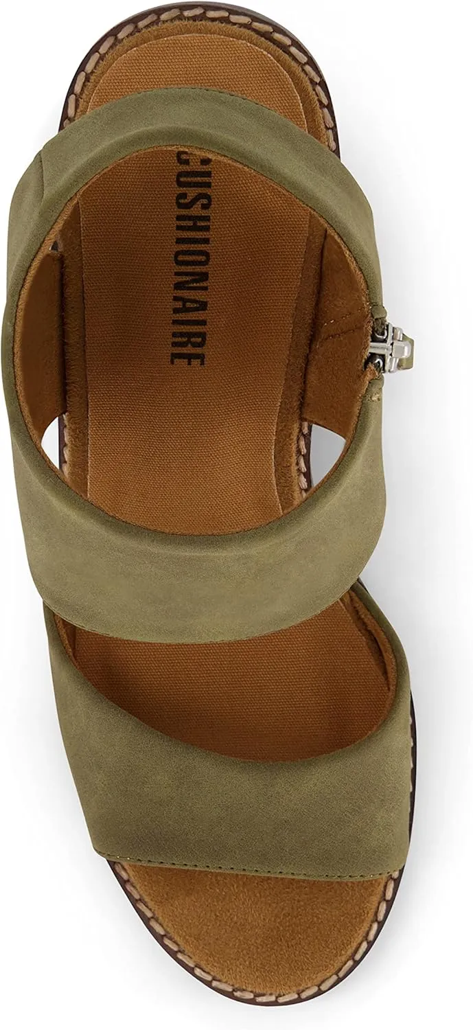 CUSHIONAIRE Women's Rosanna cut out sandal  Memory Foam and Wide Widths Available