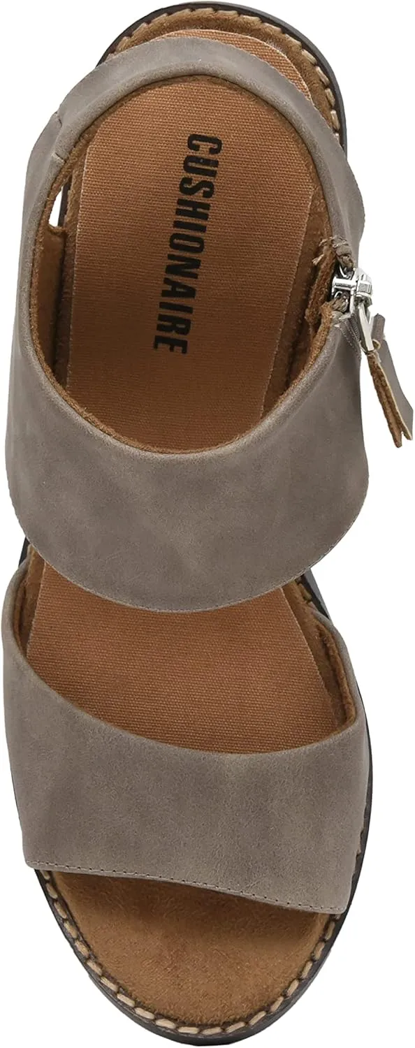 CUSHIONAIRE Women's Rosanna cut out sandal  Memory Foam and Wide Widths Available