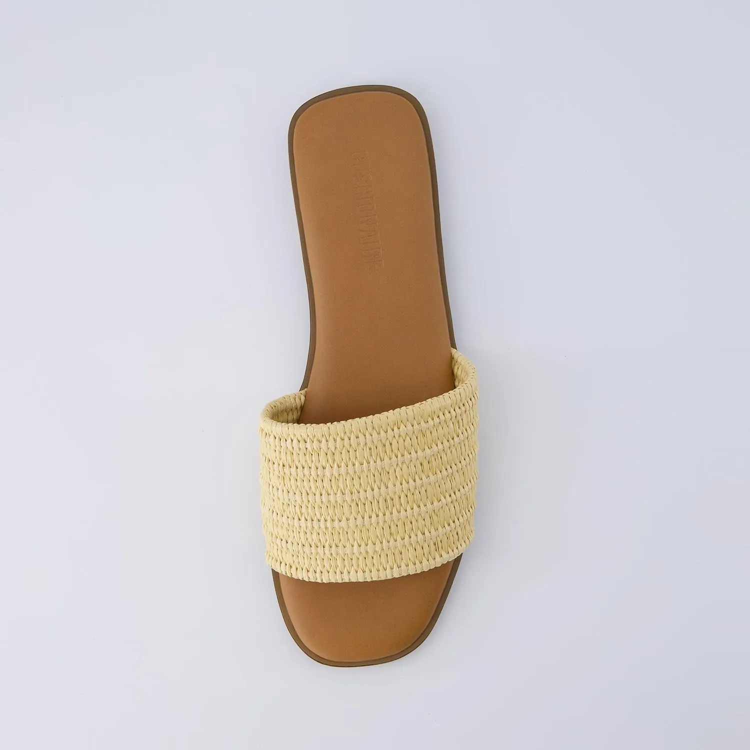 CUSHIONAIRE Women's Sesame raffia slide sandal  Memory Foam, Wide Widths Available