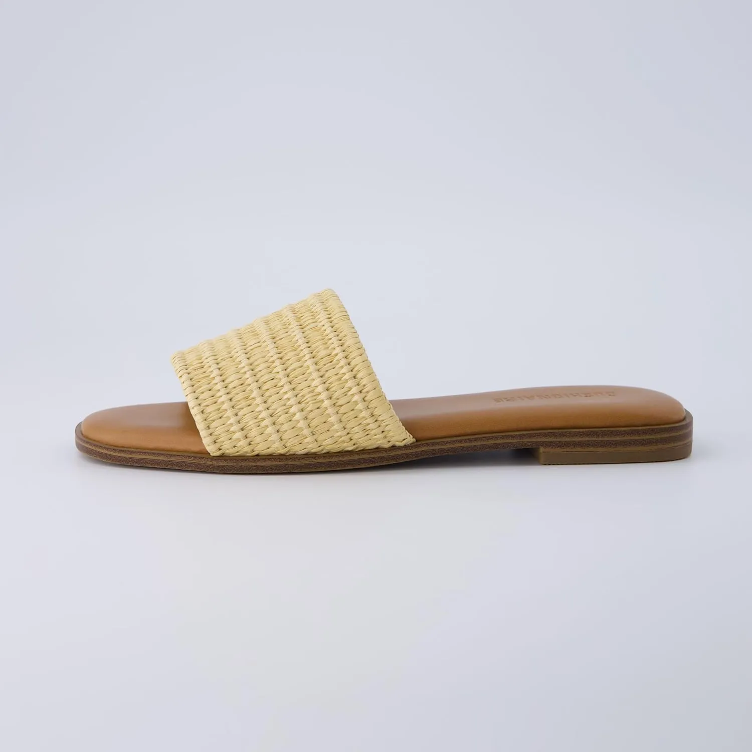 CUSHIONAIRE Women's Sesame raffia slide sandal  Memory Foam, Wide Widths Available