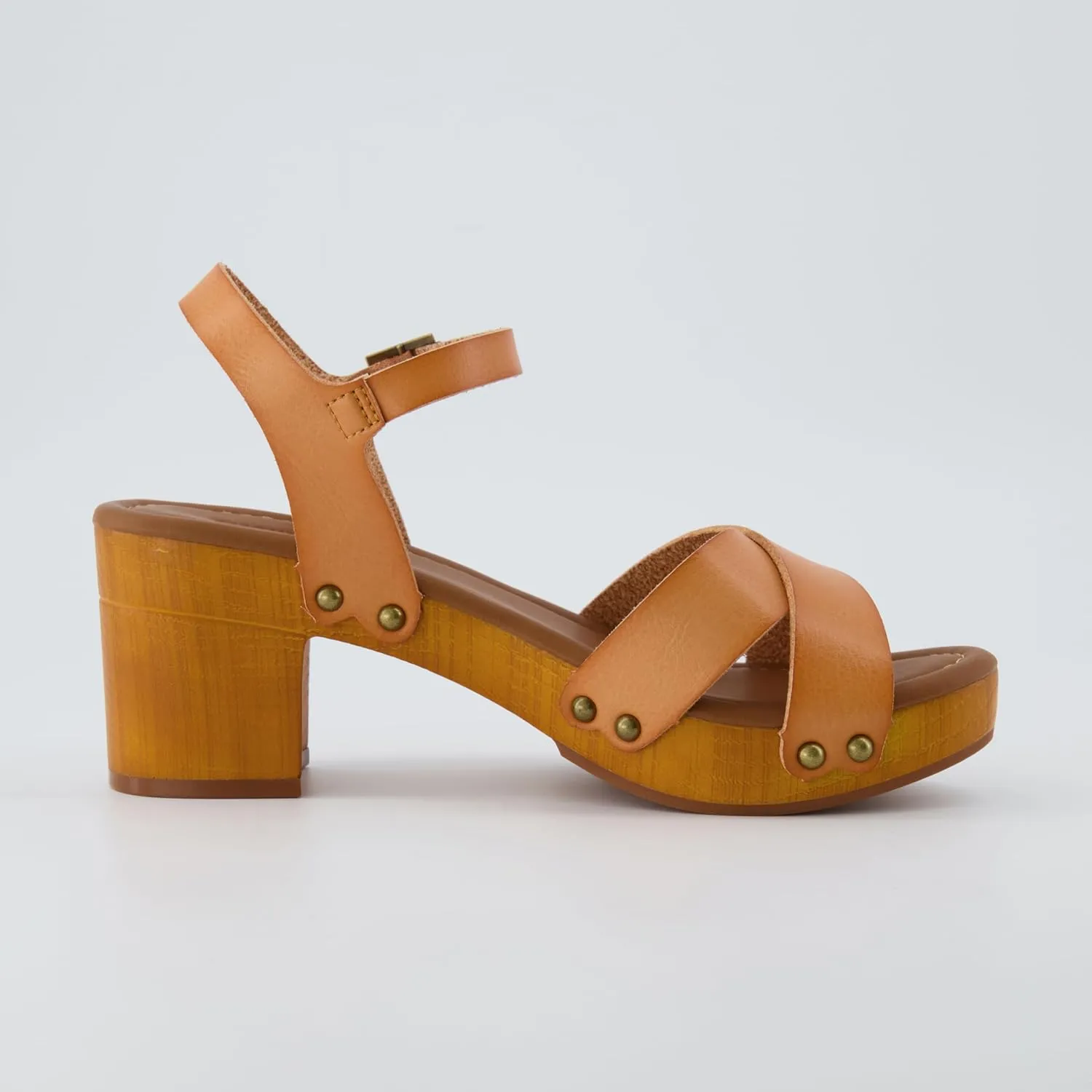 CUSHIONAIRE Women's Slate Faux Wood Sandal  Memory Foam Insole & LiteSole Technology -Wide Widths Available