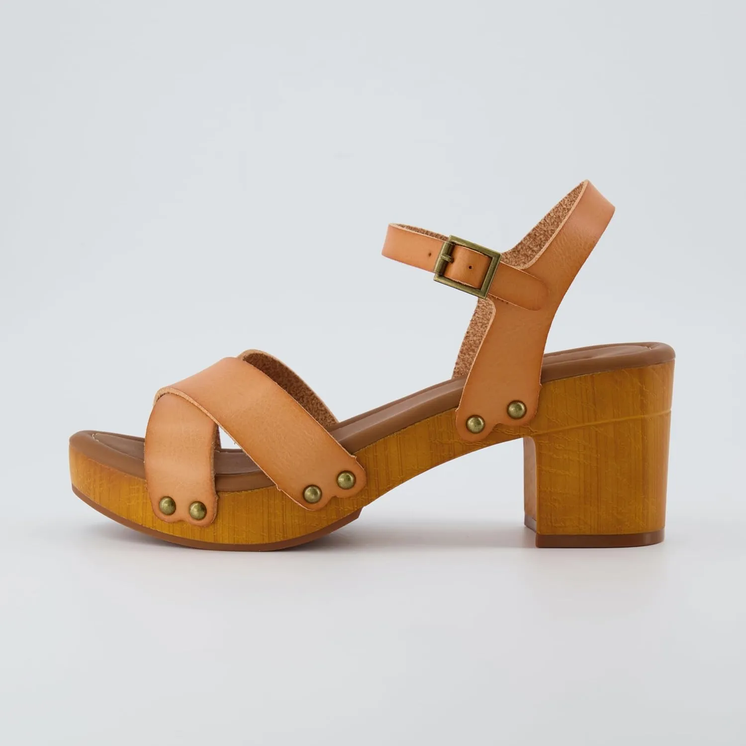 CUSHIONAIRE Women's Slate Faux Wood Sandal  Memory Foam Insole & LiteSole Technology -Wide Widths Available