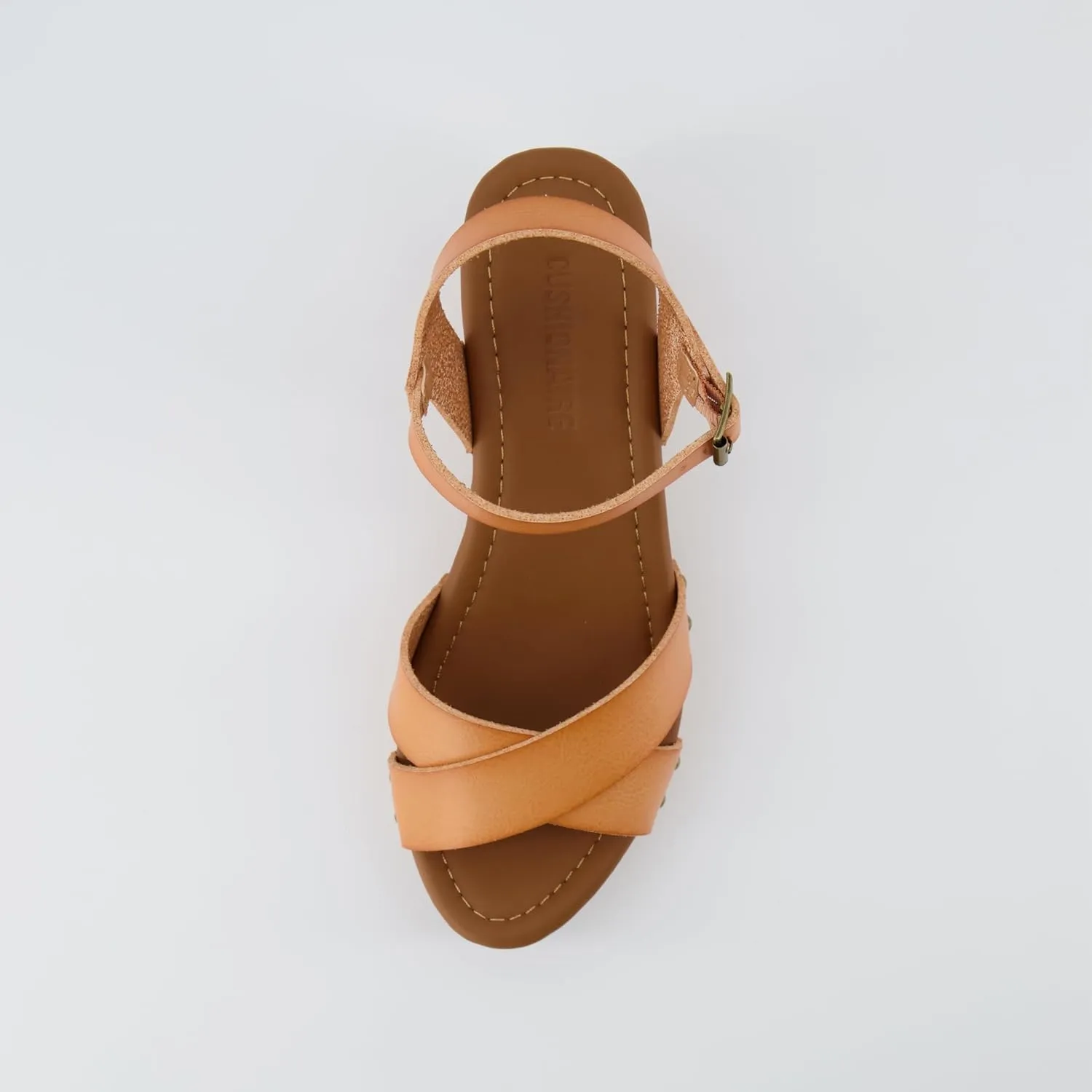 CUSHIONAIRE Women's Slate Faux Wood Sandal  Memory Foam Insole & LiteSole Technology -Wide Widths Available