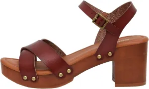 CUSHIONAIRE Women's Slate Faux Wood Sandal  Memory Foam Insole & LiteSole Technology -Wide Widths Available