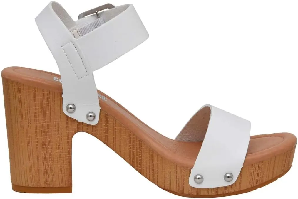 CUSHIONAIRE Women's Sydney Faux Wood Sandal  LiteSole Technology, Wide Widths Available