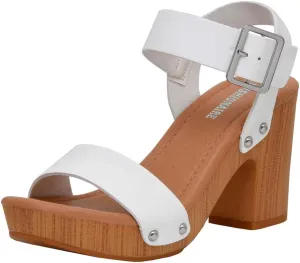 CUSHIONAIRE Women's Sydney Faux Wood Sandal  LiteSole Technology, Wide Widths Available
