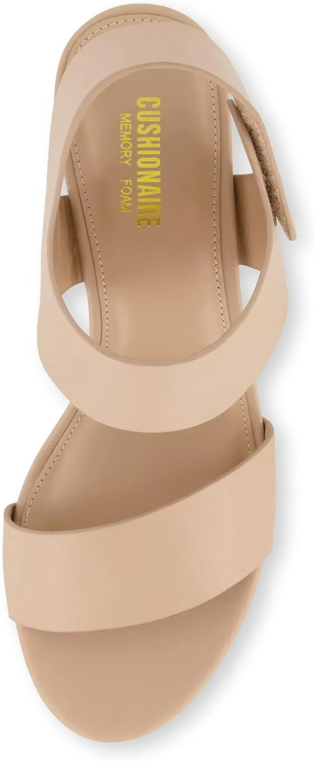 CUSHIONAIRE Women's Talent cut out heel sandal  Memory Foam and Wide Widths Available