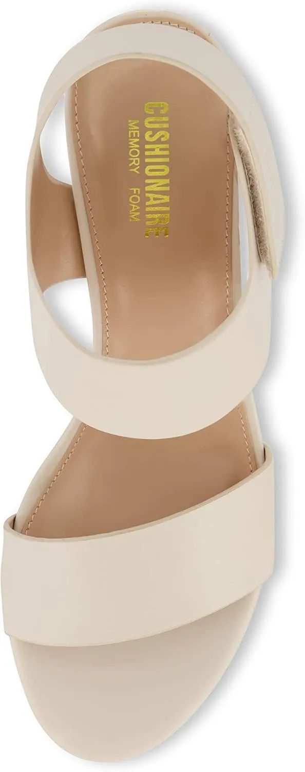 CUSHIONAIRE Women's Talent cut out heel sandal  Memory Foam and Wide Widths Available
