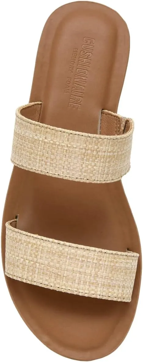 CUSHIONAIRE Women's Vera slide sandal  Memory Foam and Wide Widths Available
