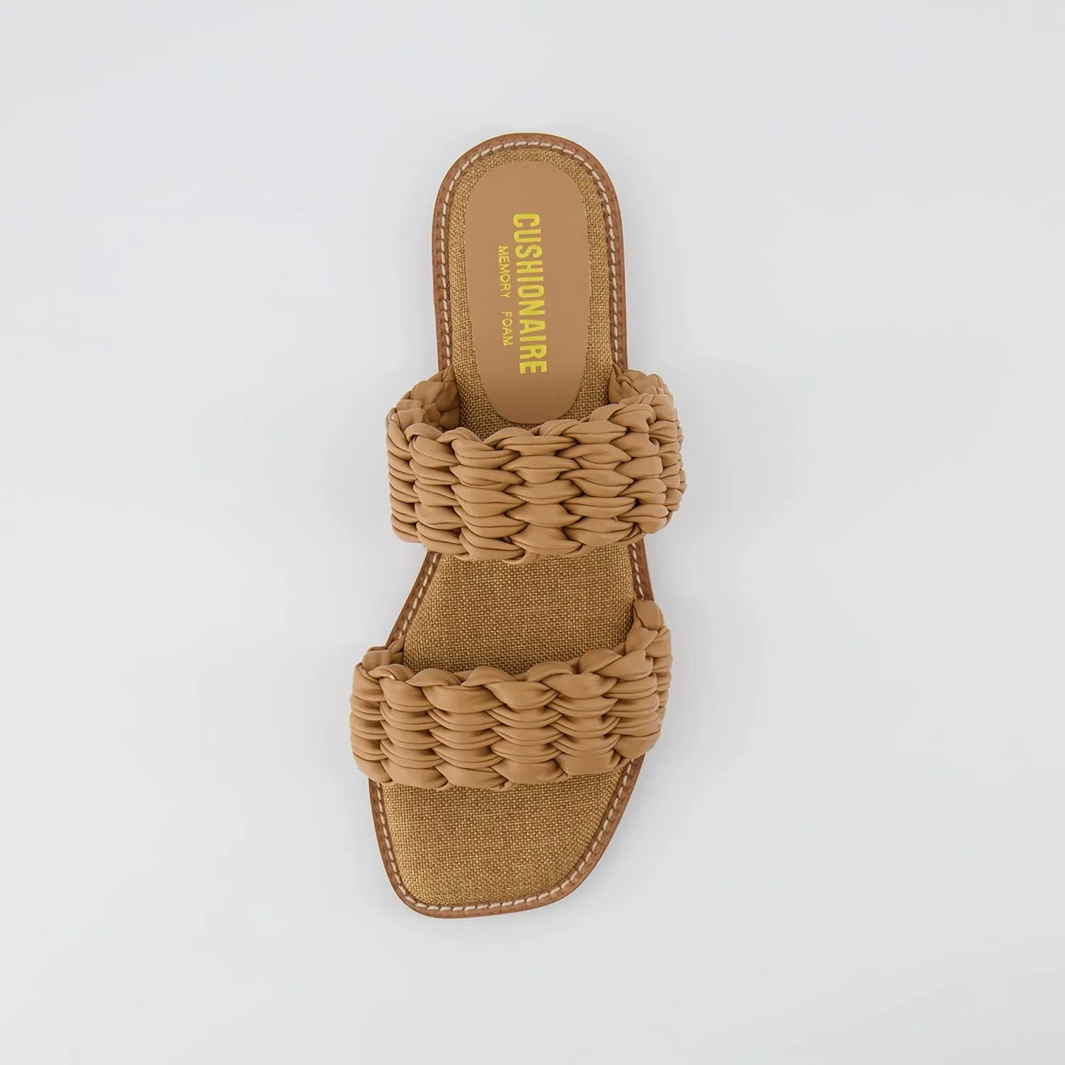 CUSHIONAIRE Women's Vibe braided two band sandal  Memory Foam, Wide Widths Available