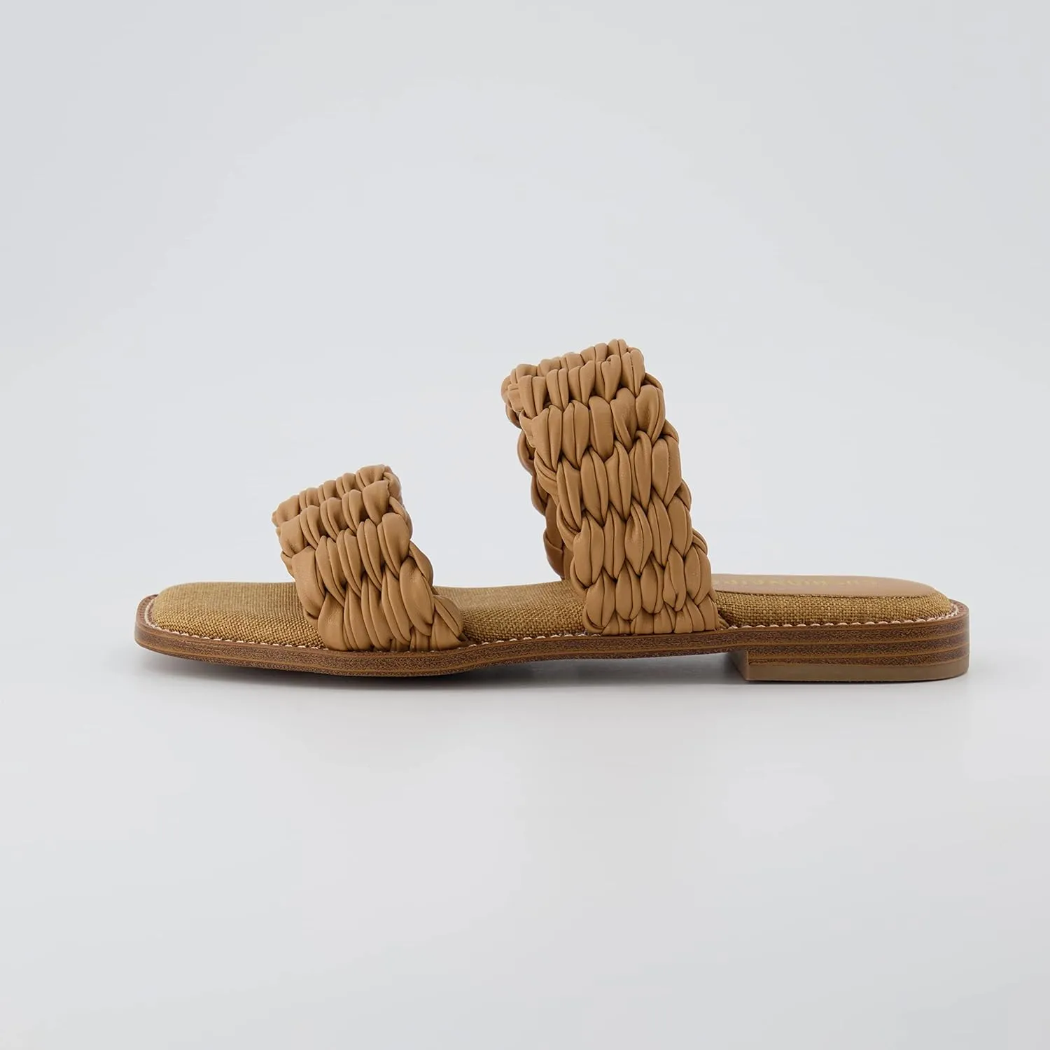 CUSHIONAIRE Women's Vibe braided two band sandal  Memory Foam, Wide Widths Available