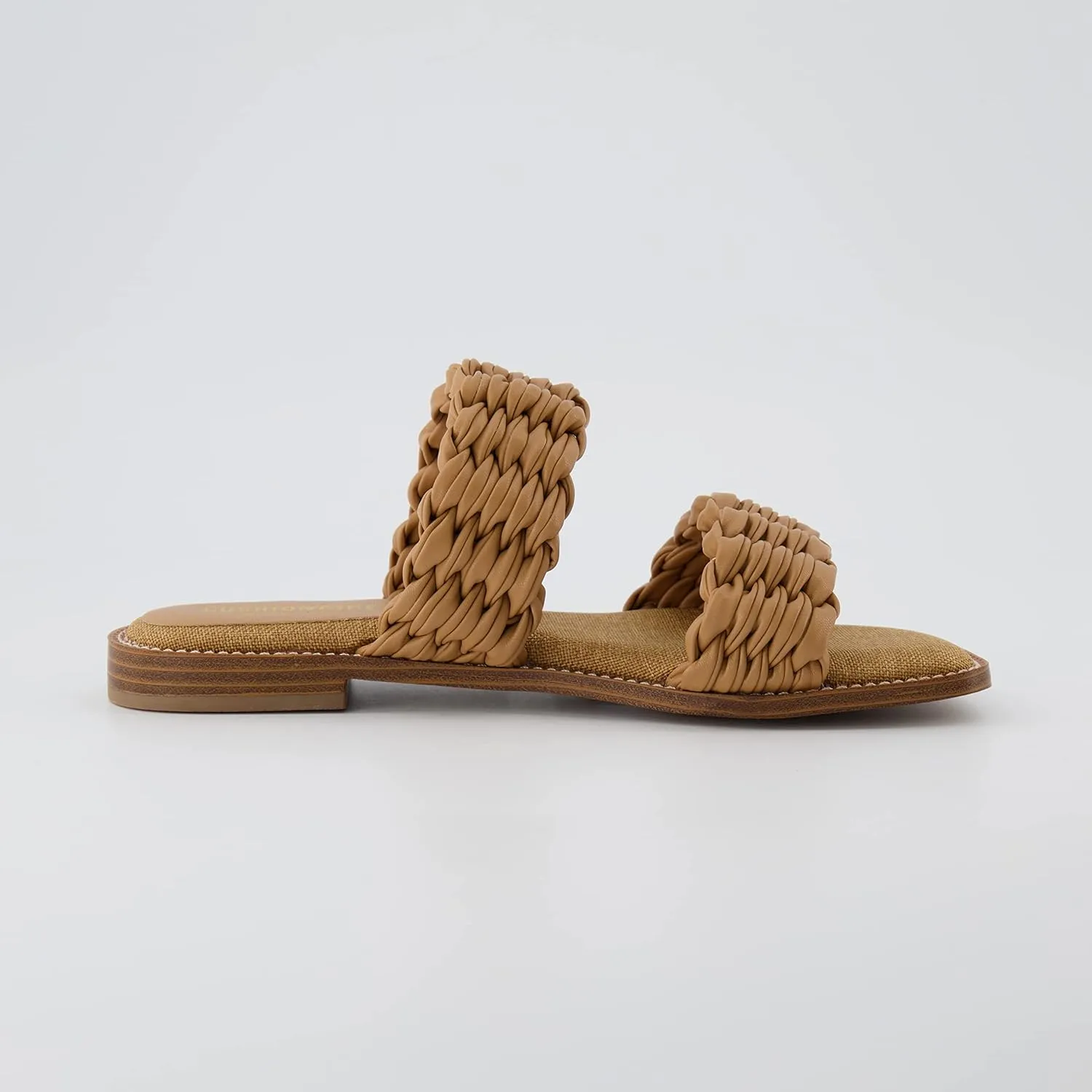 CUSHIONAIRE Women's Vibe braided two band sandal  Memory Foam, Wide Widths Available