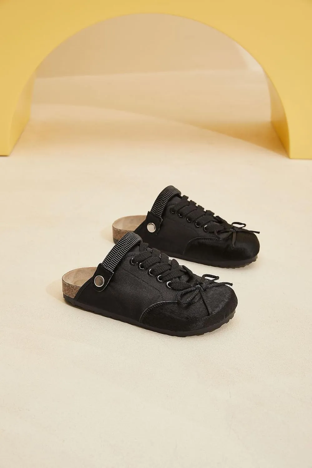 Cute Mules for Women Trendy Flats Ballet Loafers Women Girls with Cute Fashion Bow Decorated Back Strap Low Top Round Toe Shoes - Casual Comfortable Walking Lightweight Slip on All-Match Daily Wear