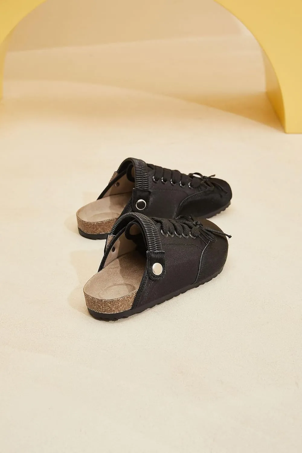 Cute Mules for Women Trendy Flats Ballet Loafers Women Girls with Cute Fashion Bow Decorated Back Strap Low Top Round Toe Shoes - Casual Comfortable Walking Lightweight Slip on All-Match Daily Wear