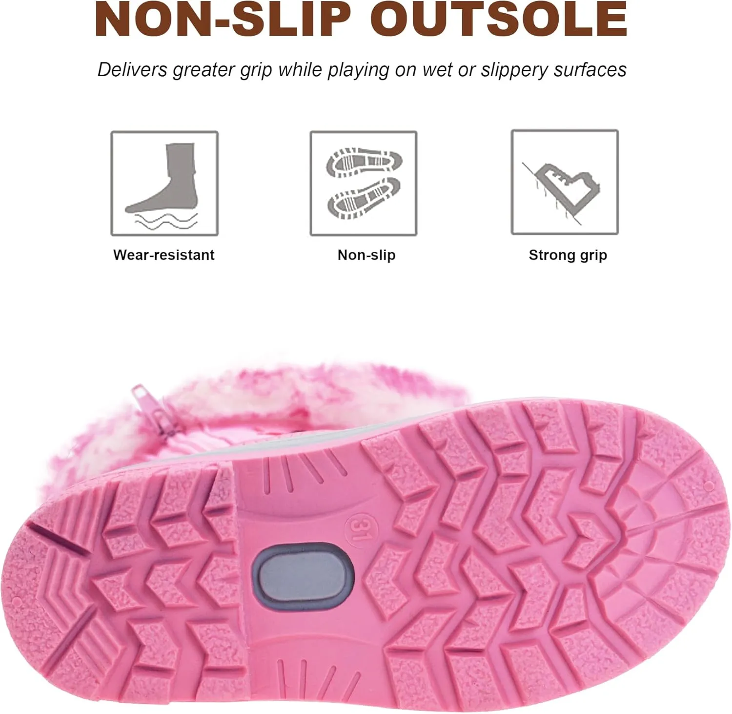 CyKie Girls Winter Snow Boots for Kids Boys Girls Insulated Waterproof Outdoor Shoes