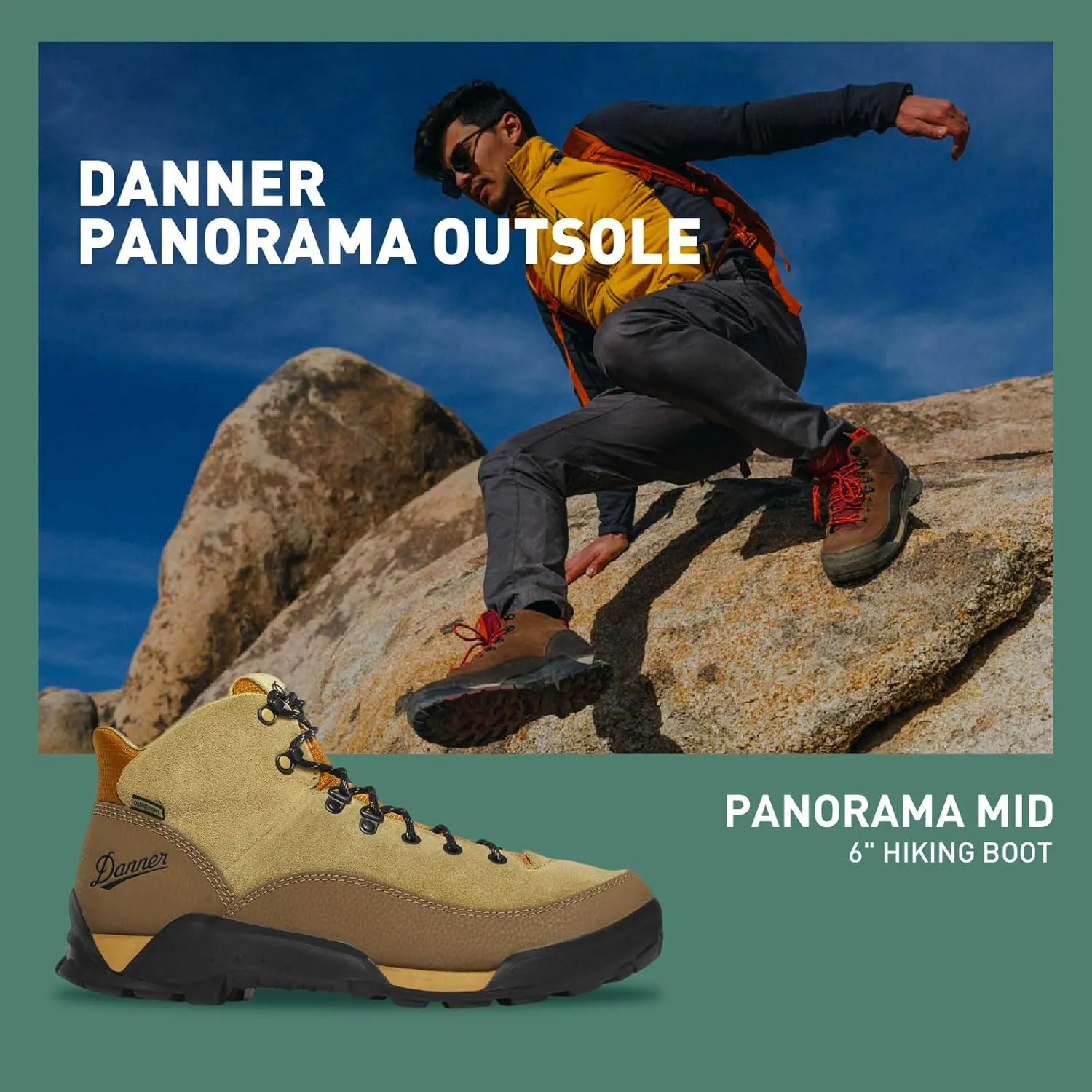 Danner Panorama 6” Waterproof Hiking Boots for Men with Rich Suede Upper, Breathable Dry Barrier, Comfort Footbed, and Traction Outsole