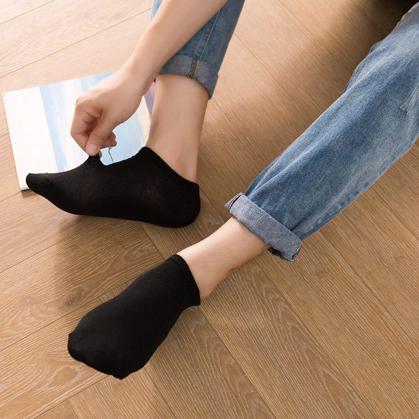DarkCom Low Cut Ankle Socks for Women and Men, 8 Pairs Thin Seamless Cotton Socks