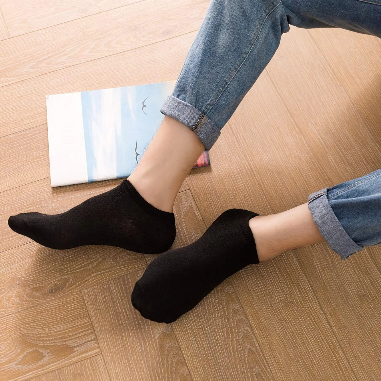 DarkCom Low Cut Ankle Socks for Women and Men, 8 Pairs Thin Seamless Cotton Socks