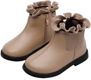 Dayiss Fashion Cute Toddler Little Girl's Boots Waterproof Ankle Short Boots Side Zipper Winter Snow Boots Warm Flat Dress Shoes