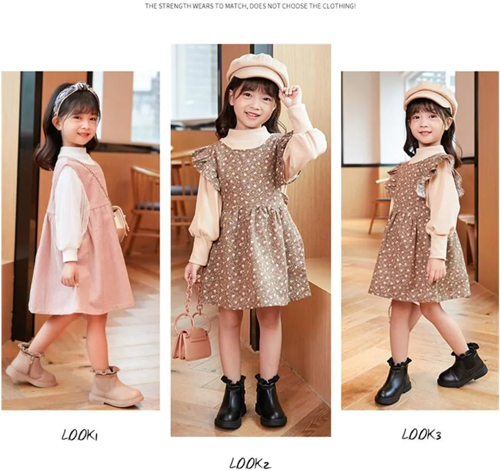 Dayiss Fashion Cute Toddler Little Girl's Boots Waterproof Ankle Short Boots Side Zipper Winter Snow Boots Warm Flat Dress Shoes