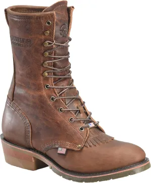 DOUBLE-H Mens 9" Soft Toe U Toe Packer Leather Boots, Durable Work Boot for Men, Comfortable and Stylish Outdoor Footwear
