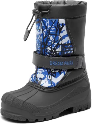 DREAM PAIRS Boys & Girls Mid Calf Water-Resistant Winter Snow Boots for Toddler/Little/Big Kid