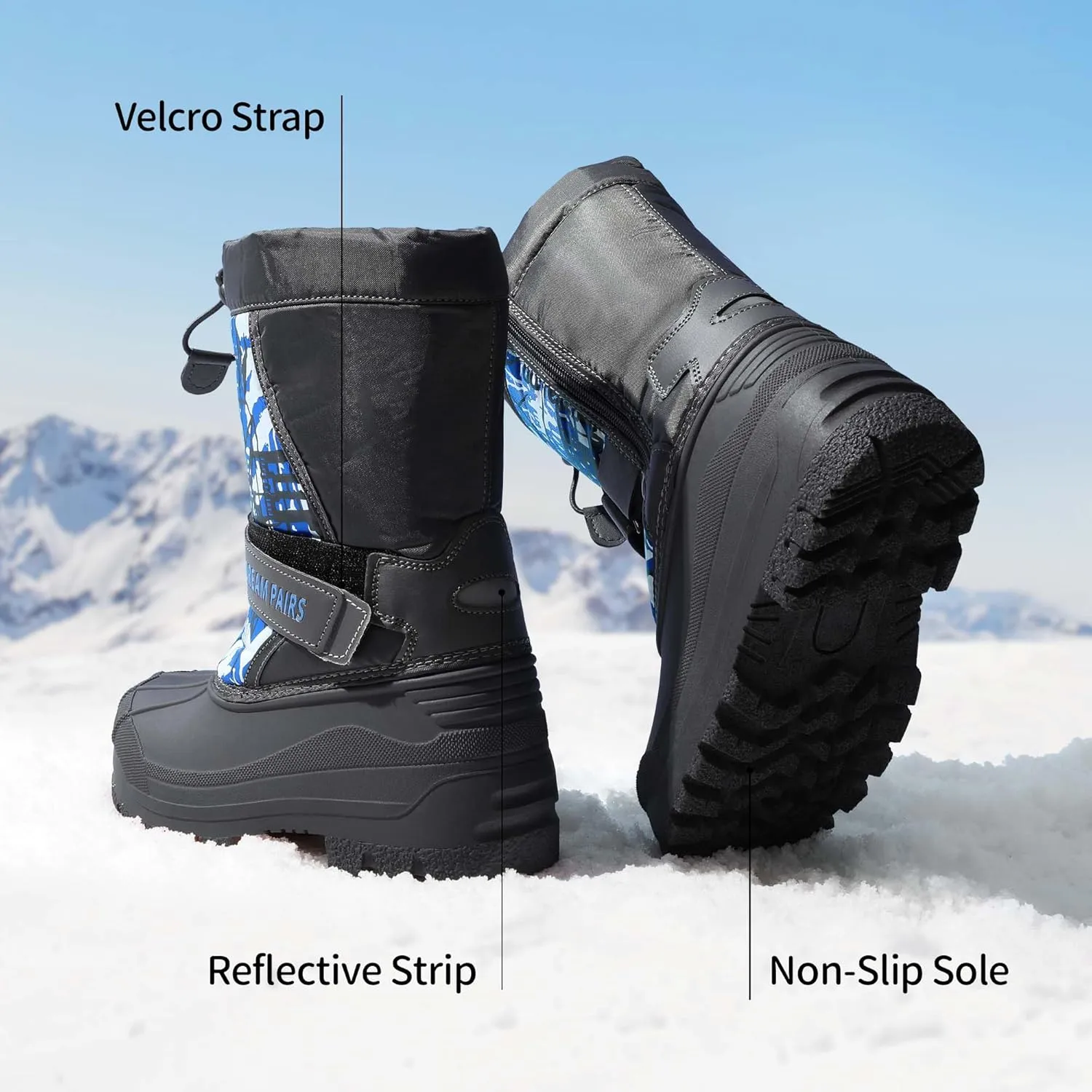 DREAM PAIRS Boys & Girls Mid Calf Water-Resistant Winter Snow Boots for Toddler/Little/Big Kid