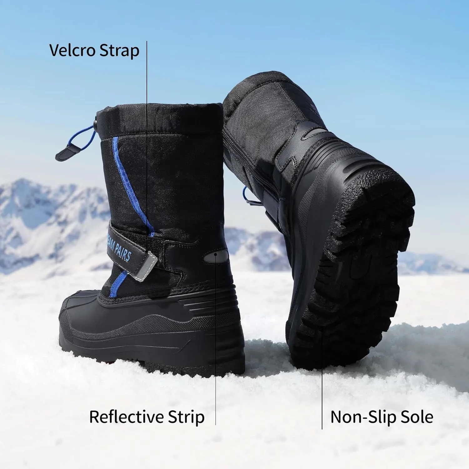 DREAM PAIRS Boys & Girls Mid Calf Water-Resistant Winter Snow Boots for Toddler/Little/Big Kid