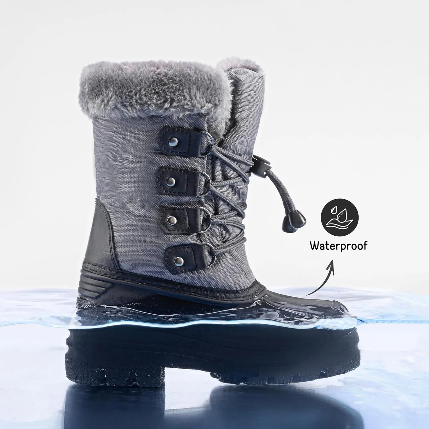 DREAM PAIRS Boys & Girls Waterproof Winter Snow Boots for Little Kid/Big Kid