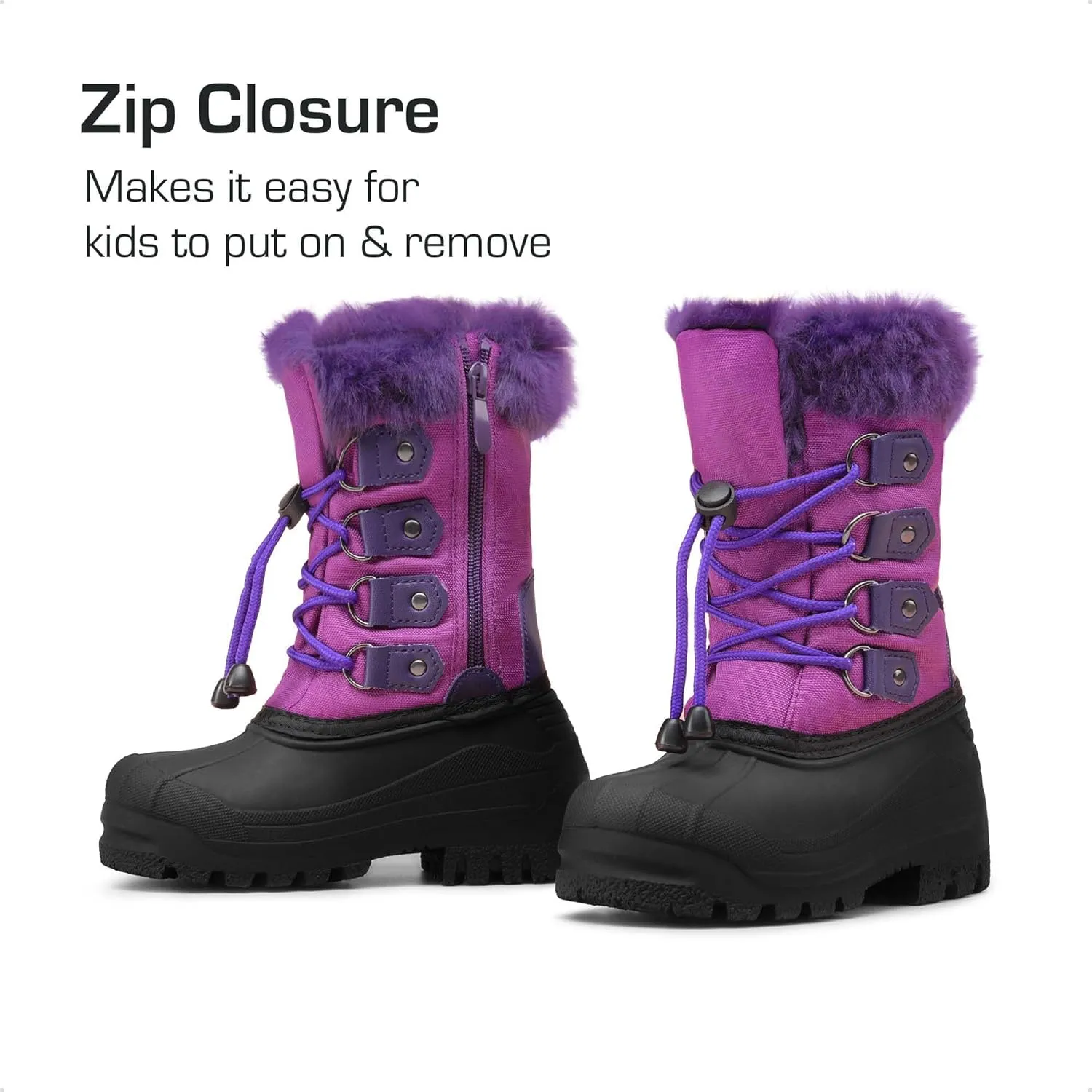 DREAM PAIRS Boys & Girls Waterproof Winter Snow Boots for Little Kid/Big Kid