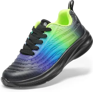 DREAM PAIRS Girls Boys Shoes Kids Tennis Sparkle Glitter Lace up Athletic Running Sneakers