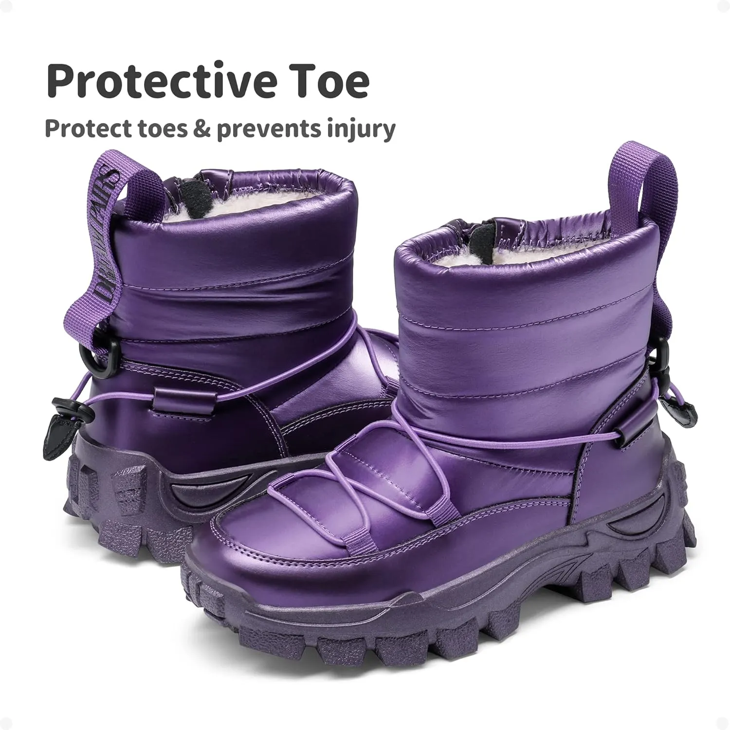 DREAM PAIRS Girls Boys Snow Boots Slip Resistant Outdoor Warm Ankle Winter Shoes Toddler/Little Kid