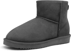 DREAM PAIRS Women's Black Brown Tan Grey Winter Snow Boots Classic Faux Fur Lined Slip On Ankle Boots